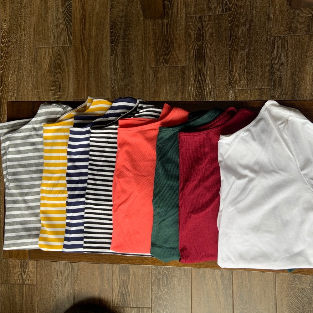 Lot of 8 Old navy 3/4 sleeve ballet back soft shirts womens size L NWOT